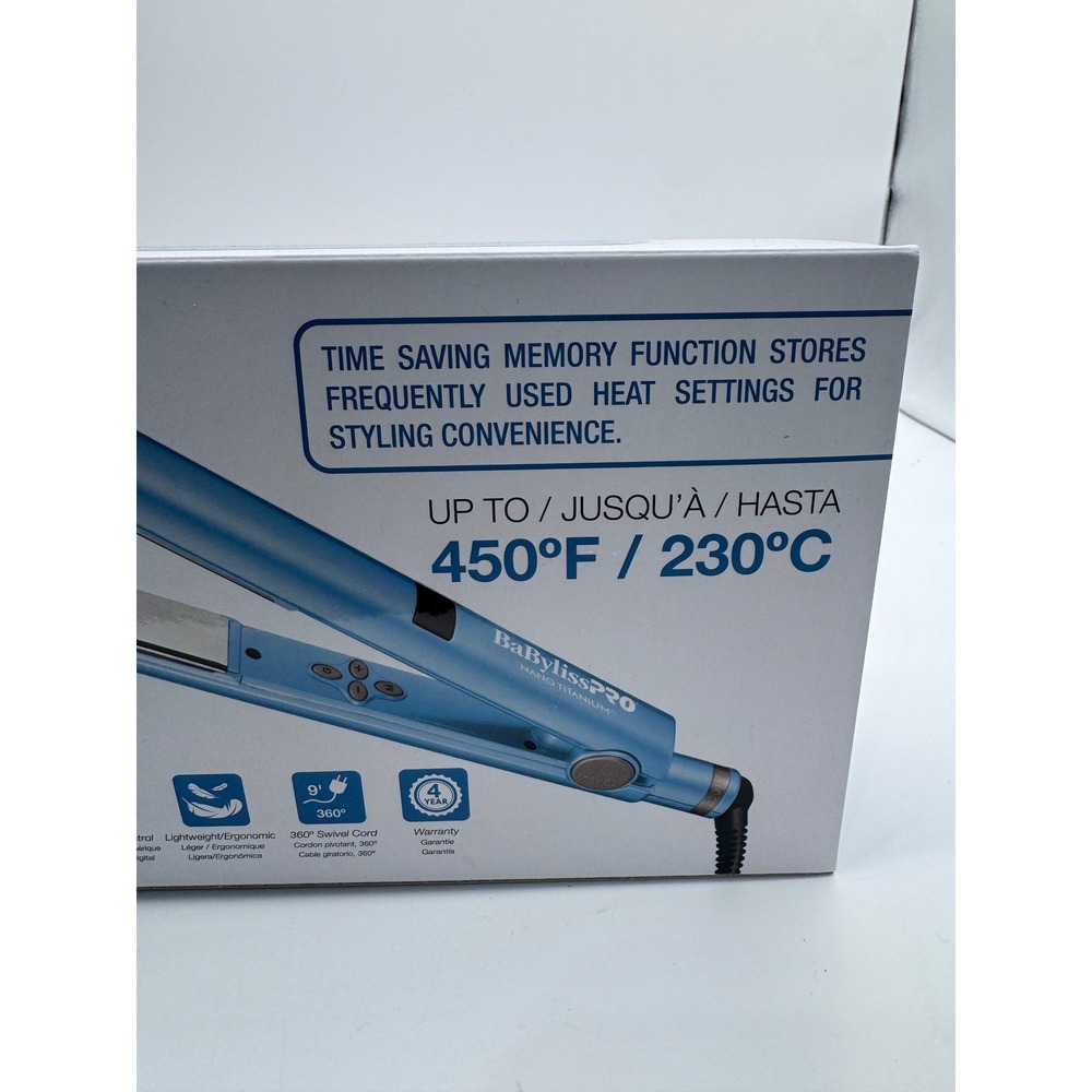 BaBylissPRO Nano Titanium Digital Straightening 1" Flat Iron Hair Straightener - Picture 4 of 8
